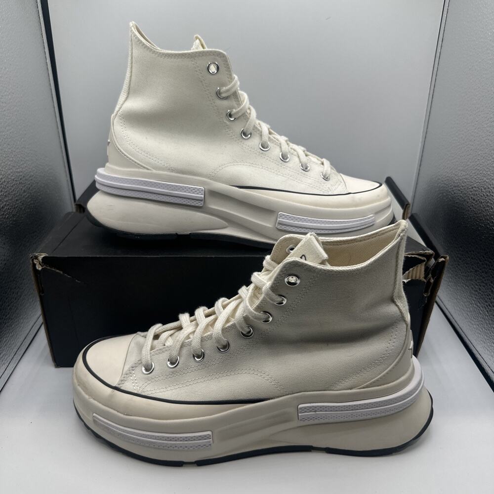 Converse Run Star High Top Sneakers Shoes Womens Size 11 White Canvas Lace Up
